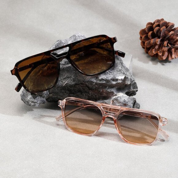 Sunglasses Womens Men Trendy Retro Sun Glasses Rectangle Frame Shades K1649 - Picture 2 of 6